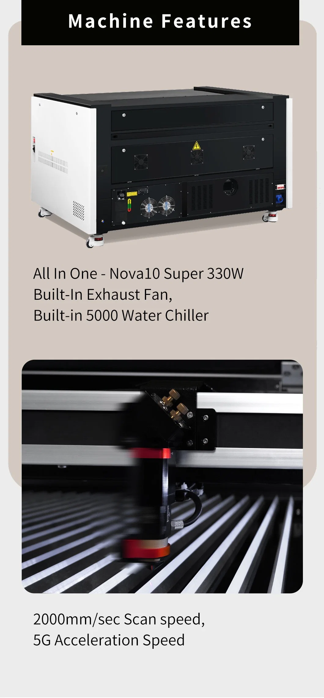 Aeon Vector Engraving 100W 130W 1070 7010 CO2 Laser Cutting Engraving Machine with Reci Spt Yongli Tube for 20mm Acrylic Wood MDF Laser Cutter